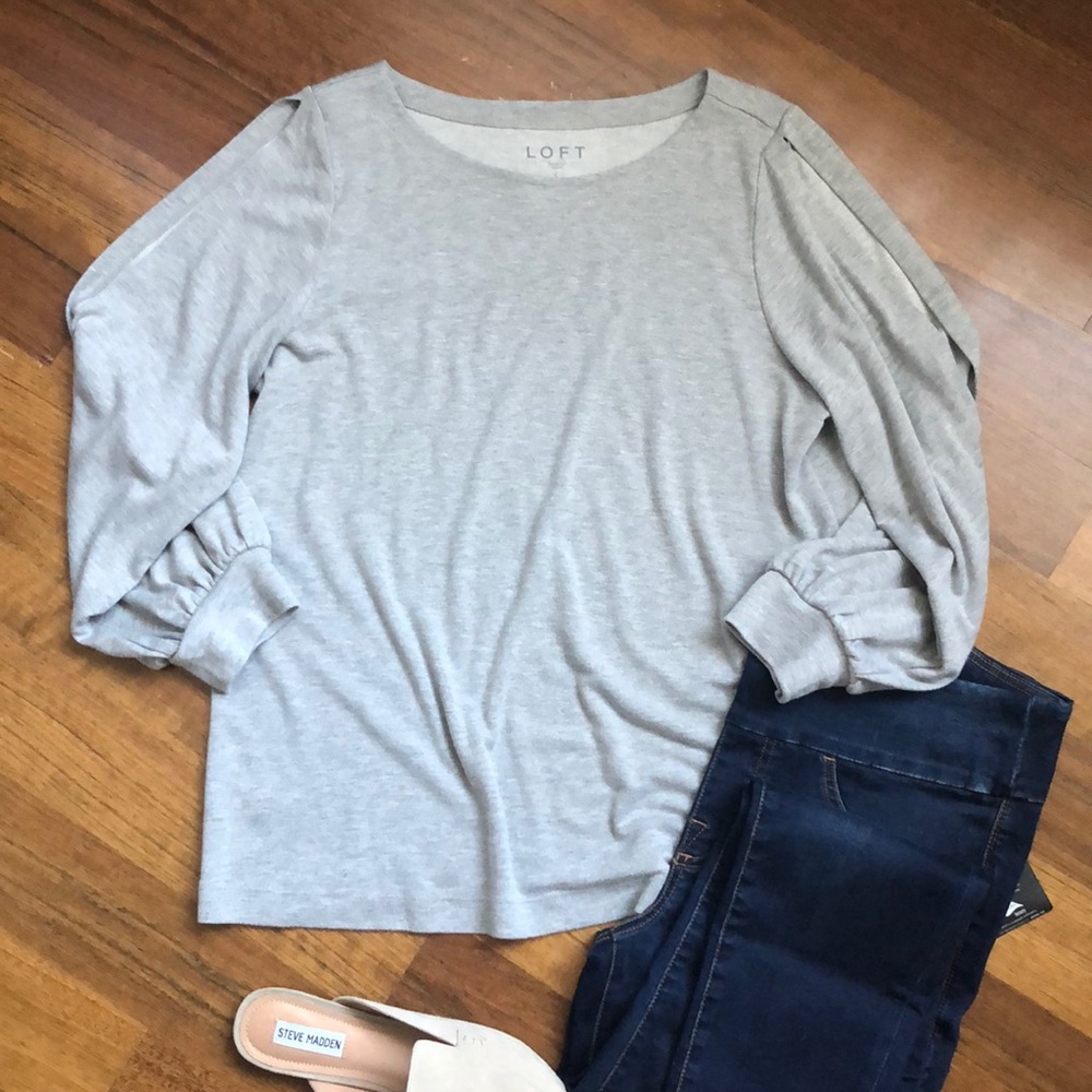 LOFT Jersey Knit Open Sleeve Top
